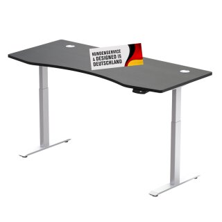 Schreibtisch mit elektrischer Höhenverstellung Weiß-Schwarz 150 x 78 cm