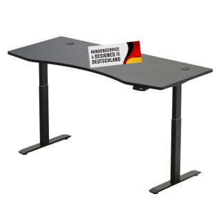 Schreibtisch mit elektrischer Höhenverstellung Schwarz-Schwarz 180 x 80 cm