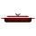 Woll IRON, Steakpfanne mit Rillen, 28 x 28 cm, 4.5 cm hoch, Inkl. Steakpresse und Silikongriffe, Chili Red