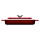 Woll IRON, Steakpfanne mit Rillen, 24 x 24 cm, 4.5 cm hoch, Inkl. Steakpresse und Silikongriffe, Chili Red