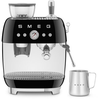 Smeg EGF03BLEU Espressomaschine mit integriertem Mahlwerk 50s Style Schwarz