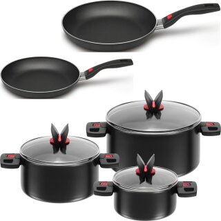 Ballarini Click & Cook Cooking set pot Saucepan 3-pieces & Pan 24+28 cm Camping